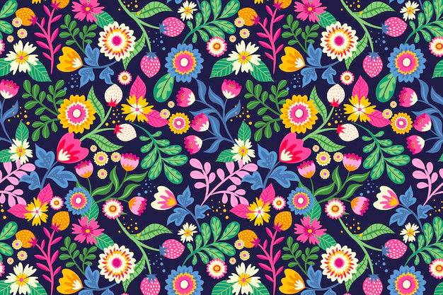 Free Vector | Hand painted exotic floral pattern