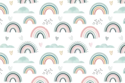 Free Vector | Hand painted watercolor rainbow pattern design