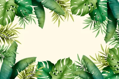 Free Vector | Hand painted watercolor tropical leaves background