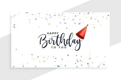 Free Vector | Happy birthday cap with confetti card