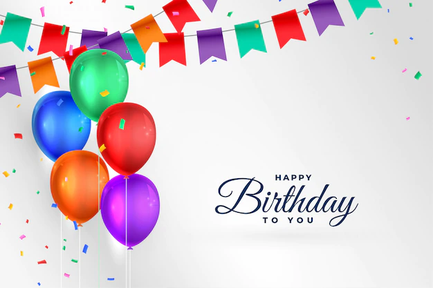Free Vector | Happy birthday celebration background with realistic balloons
