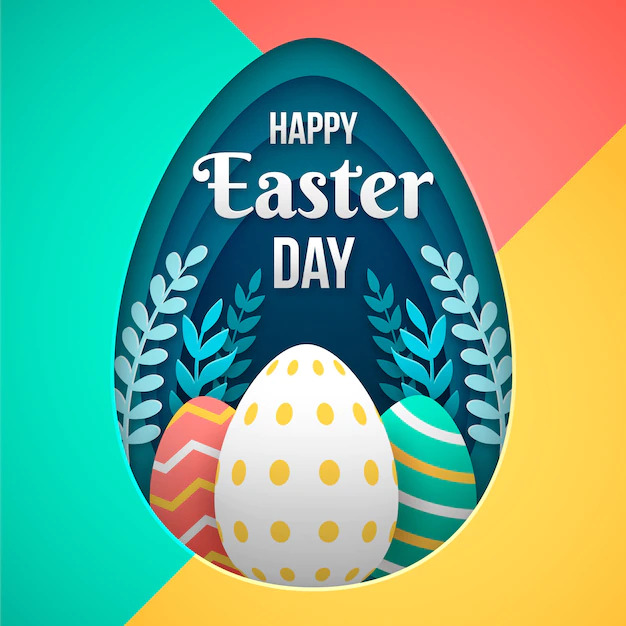 Free Vector | Happy easter day in paper style