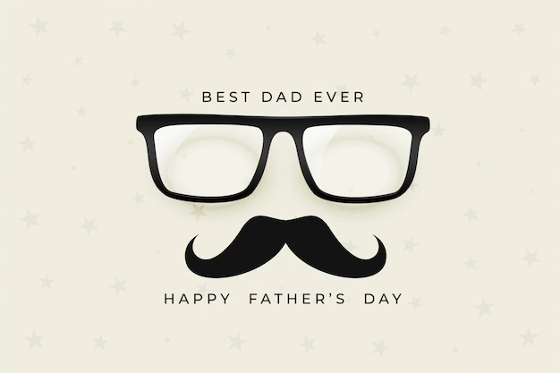 Free Vector | Happy fathers day nice with spectacles and mustache