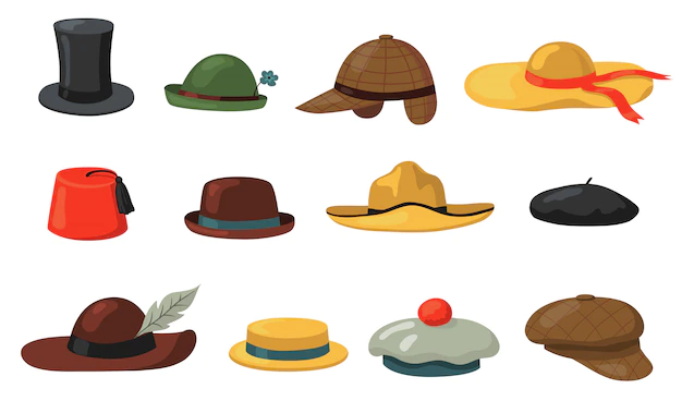 Free Vector | Hats and caps set