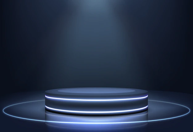 Free Vector | Illuminated neon lights stage realistic vector