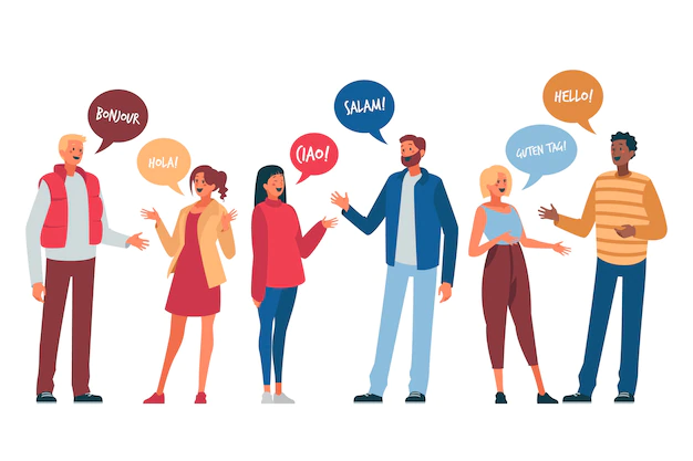 Free Vector | Illustration with young people talking