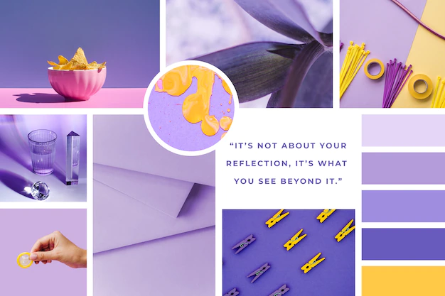 Free Vector | Inspiration mood board template in purple
