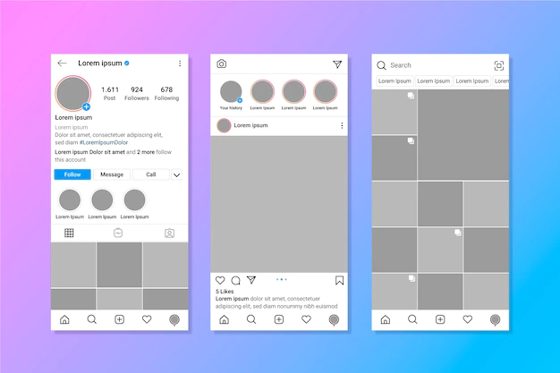 Free Vector | Instagram profile interface template