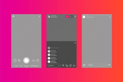 Free Vector | Instagram stories interface template and gradient background