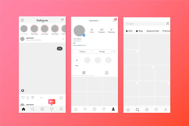 Free Vector | Instagram stories interface template