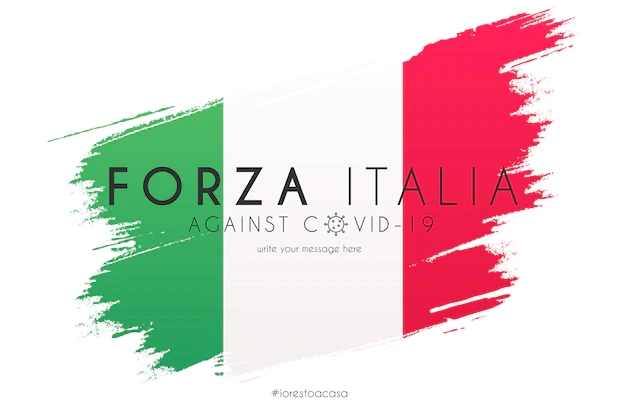 Free Vector | Italian flag in watercolor splash with support message