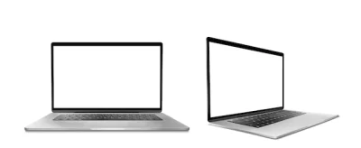 Free Vector | Laptop computer with white screen and keyboard