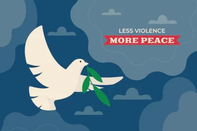 Free Vector | Less violence more peace background with dove illustrated