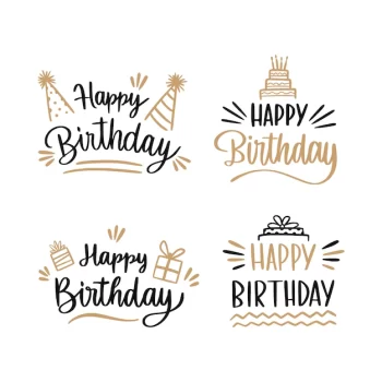 Free Vector | Lettering birthday badge collection