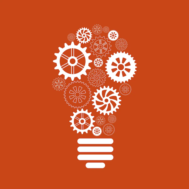 Free Vector | Light bulb of gears and cogs concept