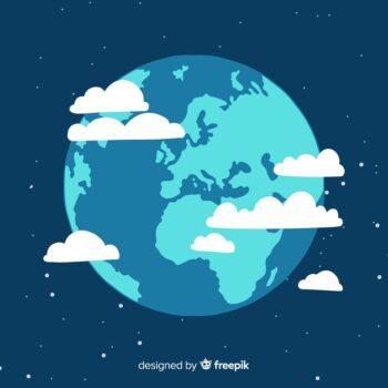 Free Vector | Lovely planet earth with flat design