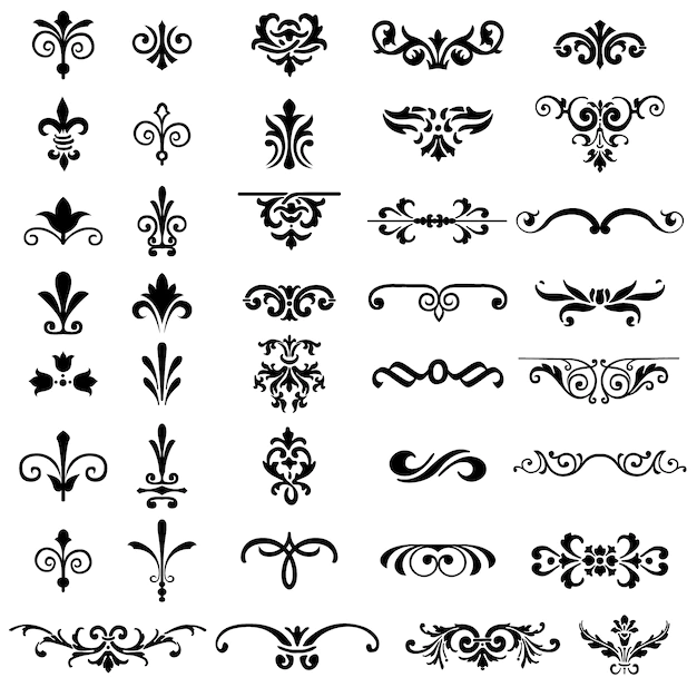 Free Vector | Luxury ornamental elements collection