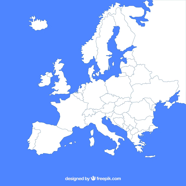 Free Vector | Map of europe with colors in flat style