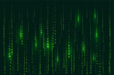 Free Vector | Matrix style binary code digital background with falling numbers
