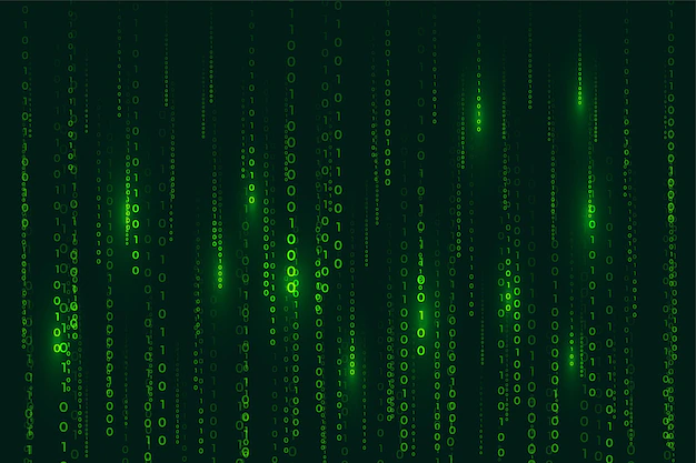Free Vector | Matrix style binary code digital background with falling numbers