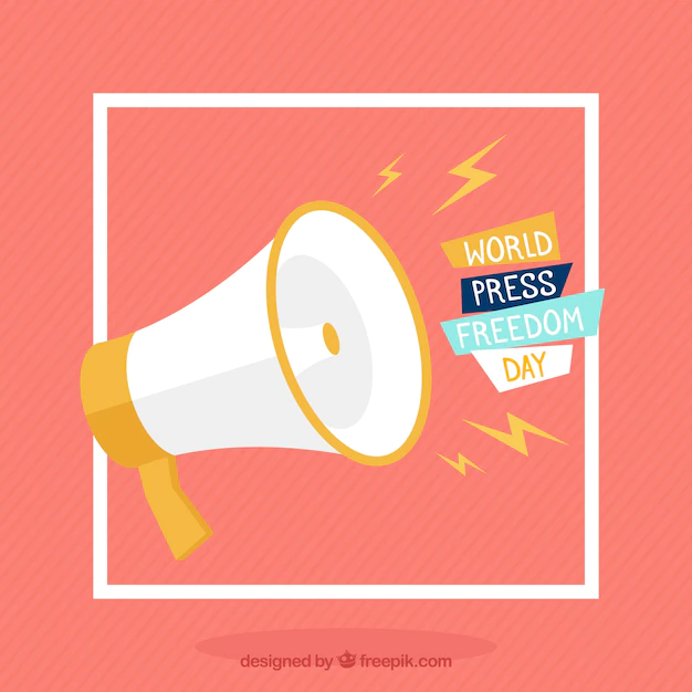 Free Vector | Megaphone background for the world press freedom day