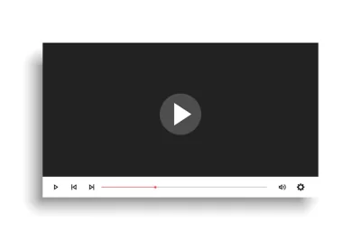 Free Vector | Minimal white style video player   template design