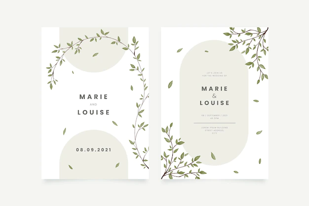 Free Vector | Minimalist wedding invitation