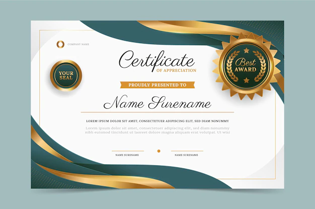 Free Vector | Modern employee of the month certificate