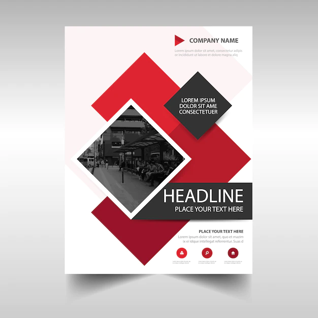 Free Vector | Modern red commercial annual report template