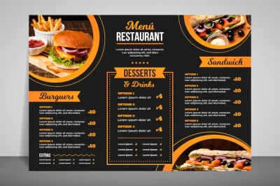 Free Vector | Modern restaurant menu for fast food