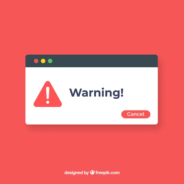 Free Vector | Modern warning pop up with flat design