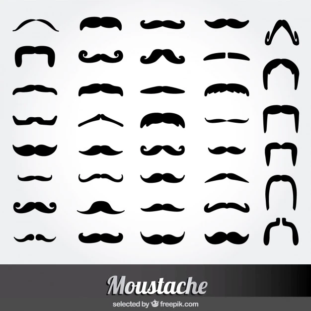 Free Vector | Monochrome moustache icons set