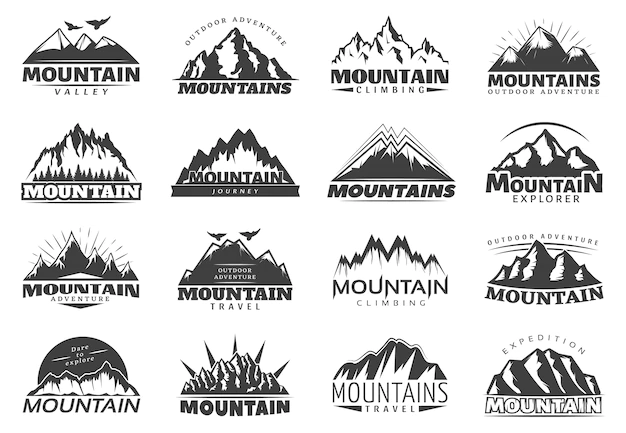 Free Vector | Mountain travel logo