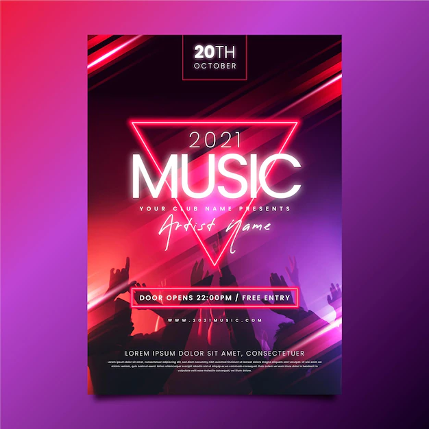 Free Vector | Music event poster with photo