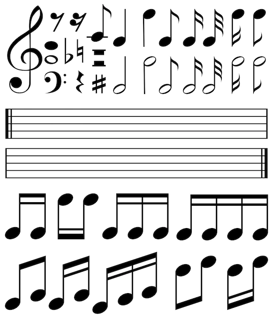 Free Vector | Music notes and line paper template