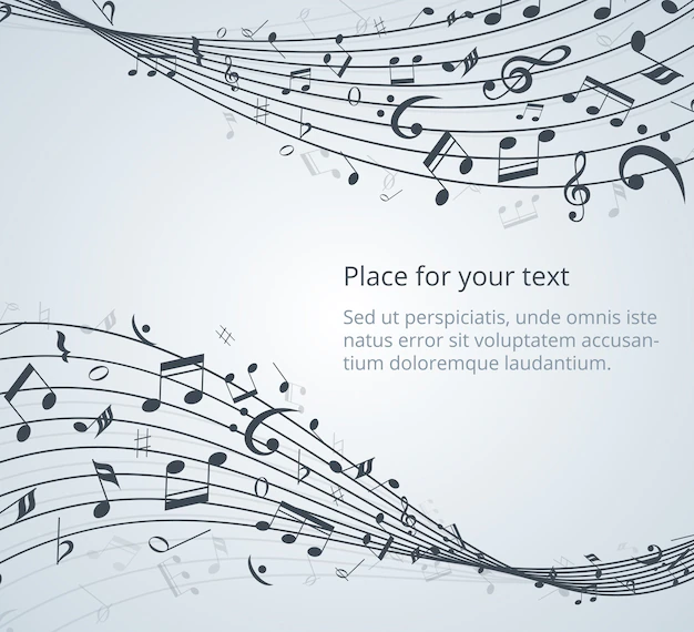 Free Vector | Musical notes vector background with space for your text