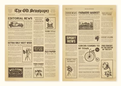 Free Vector | Newspaper pages in vintage