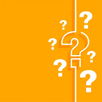 Free Vector | Orange question mark background with text space