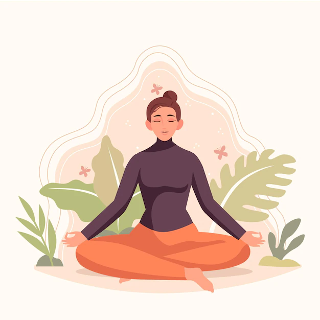 Free Vector | Organic flat people meditating illustration