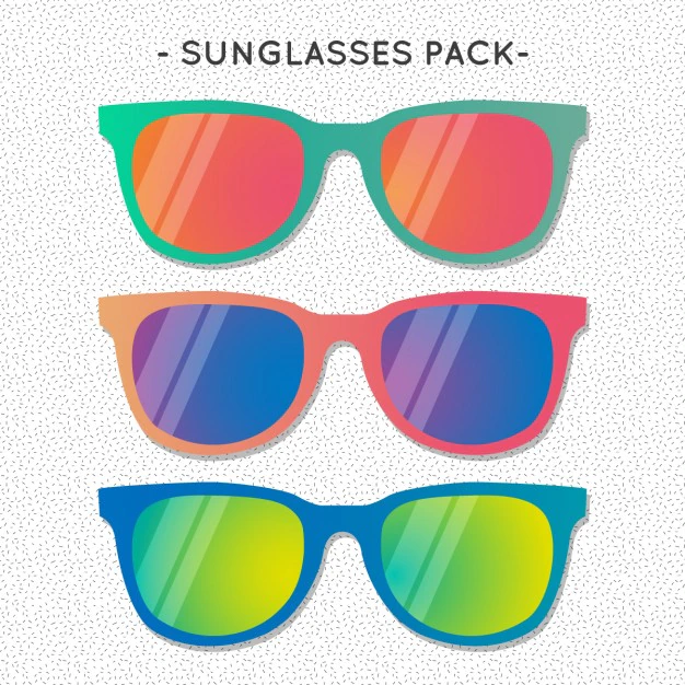 Free Vector | Pack of colorful sunglasses for summer