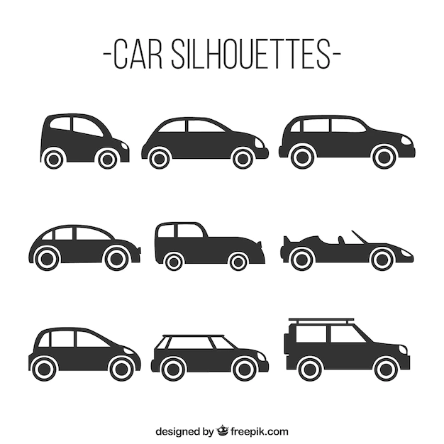 Free Vector | Pack of nine car silhouettes