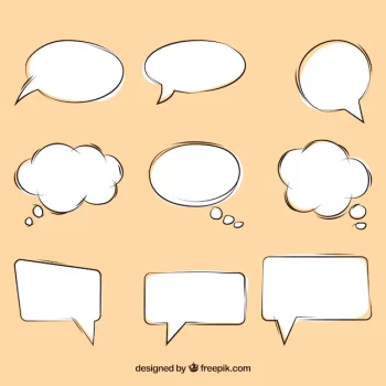 Free Vector | Pack of speech bubbles sketches