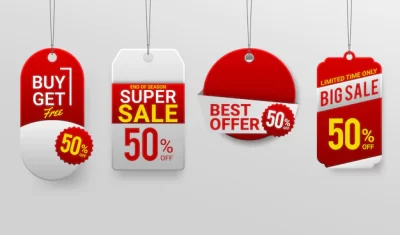 Free Vector | Promotion sale labels best offers