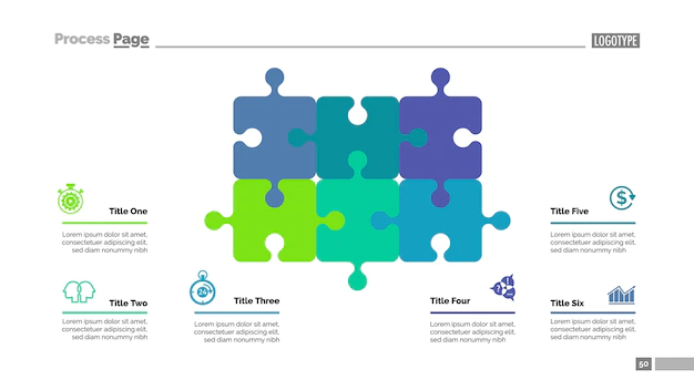 Free Vector | Puzzle diagram with six elements template