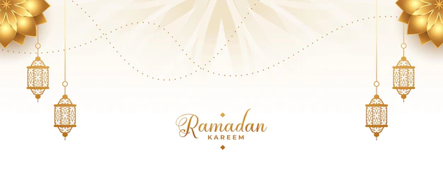 Free Vector | Ramadan kareem arabic golden banner