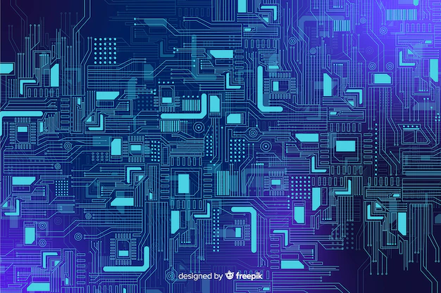 Free Vector | Realistic blue circuit board backgrond