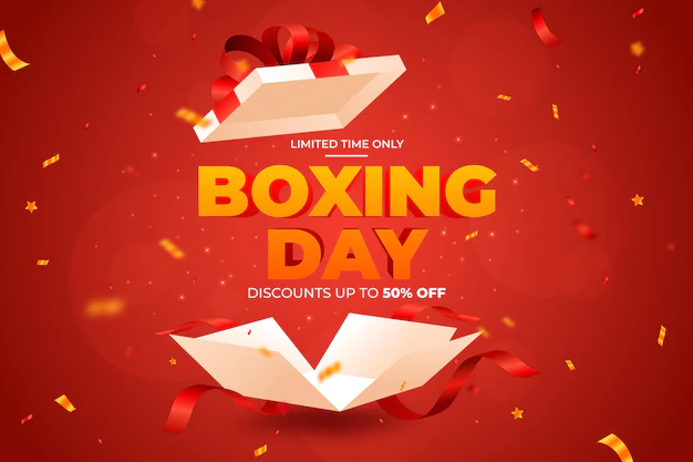 Free Vector | Realistic boxing day sale background