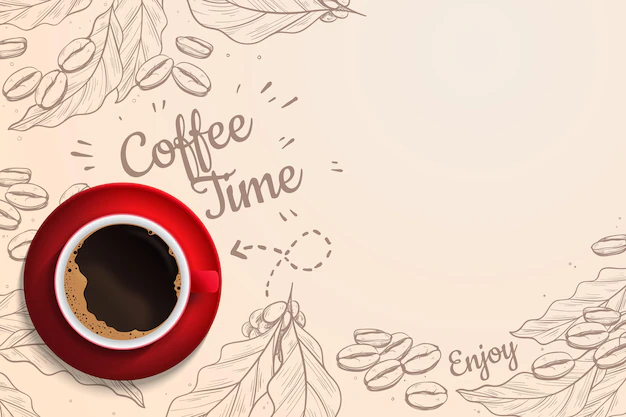 Free Vector | Realistic coffee time background with coffee cup