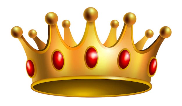 Free Vector | Realistic illustration of gold crown with red gems. jewelry, award, royalty.