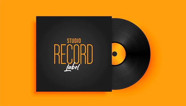 Free Vector | Realistic music record label disk mockup